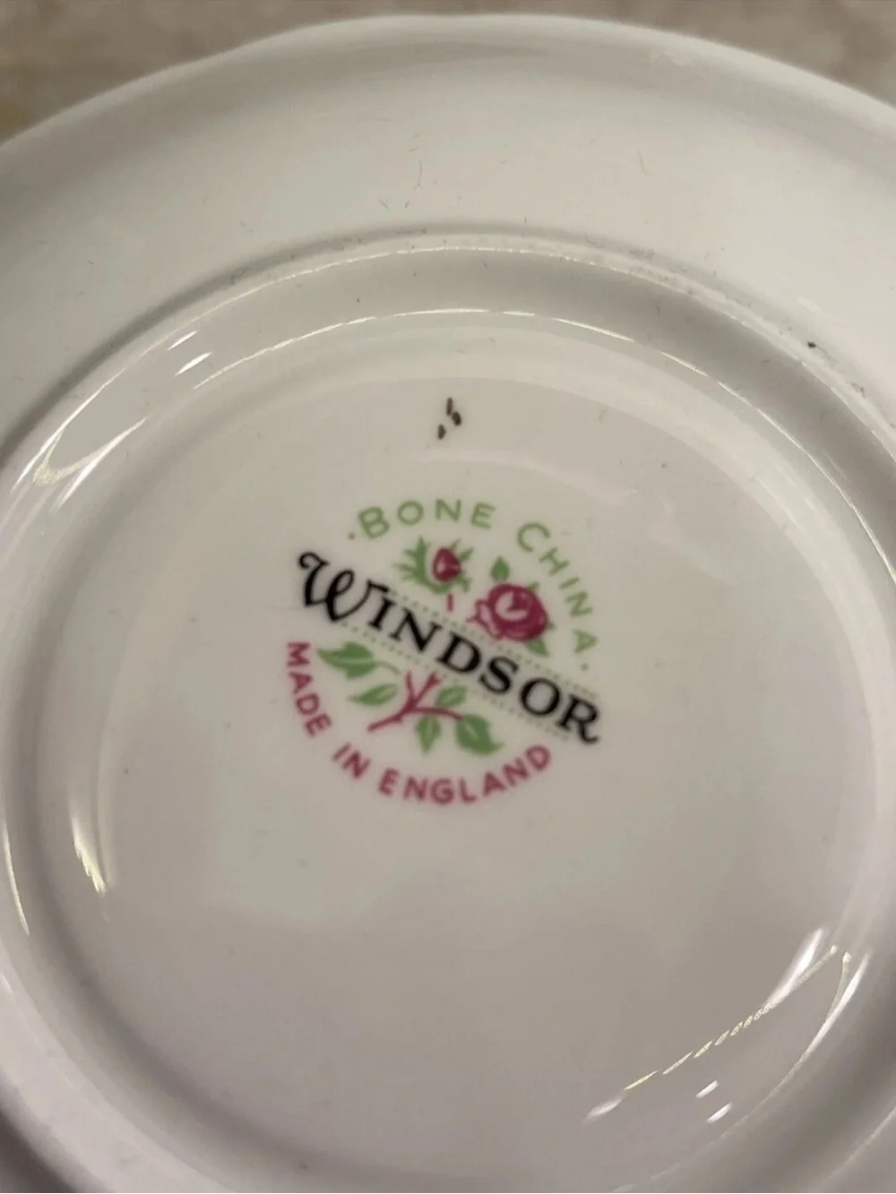 Vintage Royal Windsor Bone China teacup green floral England